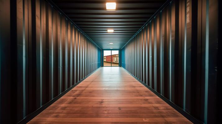 ai-generated-empty-shipping-container-interior-view-photo